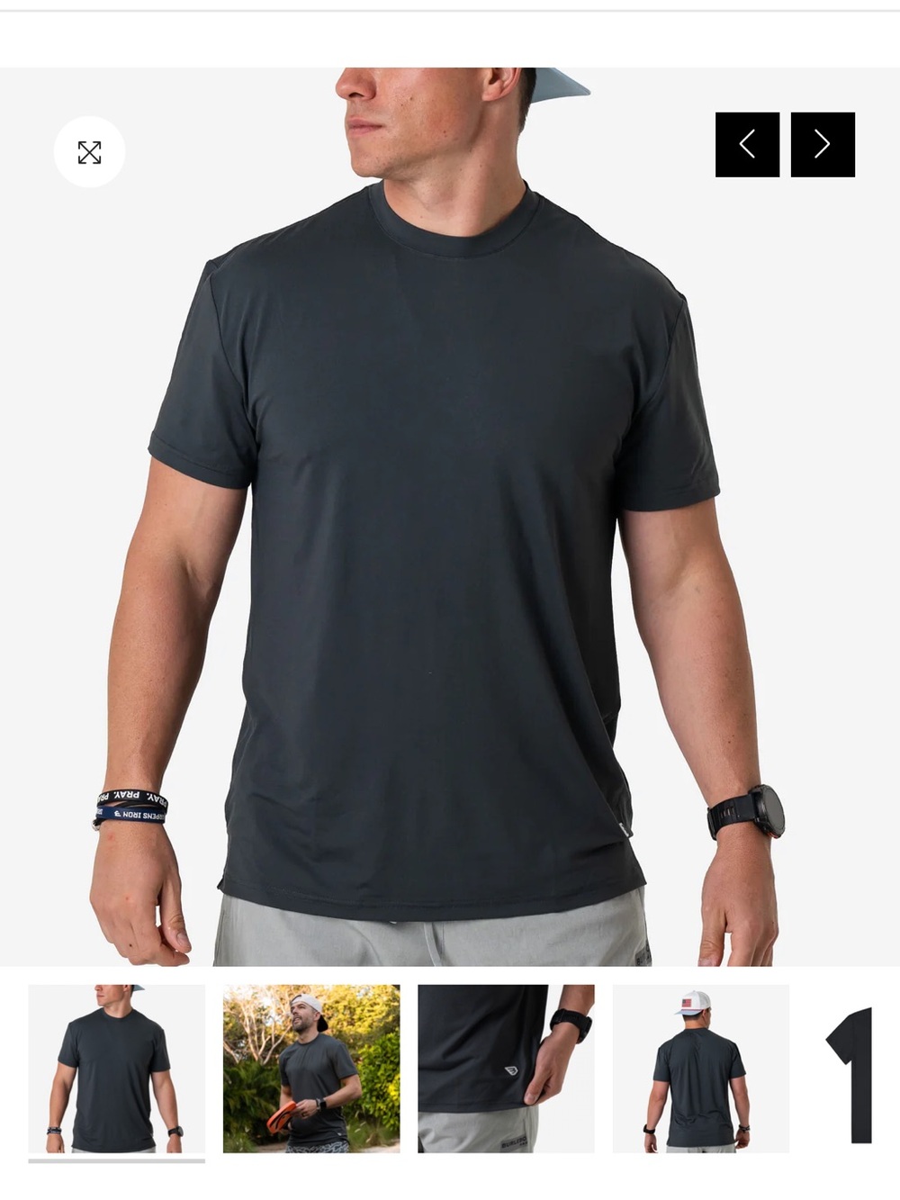 BURLEBO Men's Short-Sleeve Crew Neck T-Shirt - Charcoal